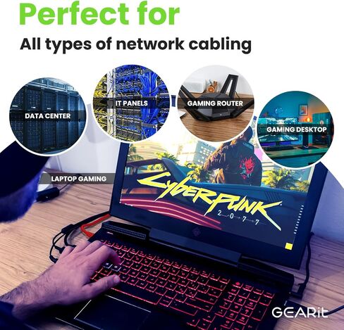GearIT Cat 6 Ethernet Cable (1-Pack 3 Feet) Cat6 Network Patch, 10Gbps, RJ45, Snagless Cord, Gold-Plated Connectors, Internet for PC, TV, Tablet, Router, Printer, Servers, IT Data Center - Gray in Saudi Arabia