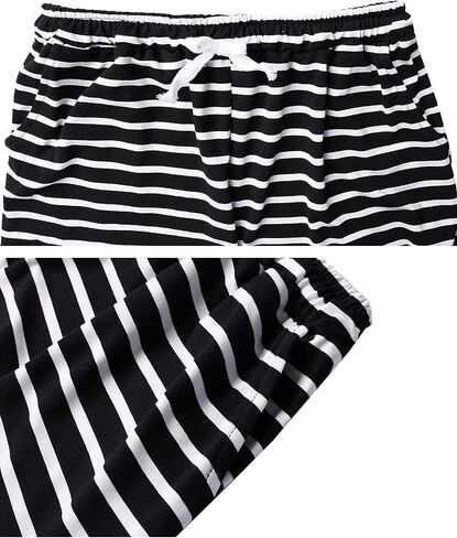 Prosoft&Hawiton Womens Cotton Pajama Shorts Comfy Sleeping Shorts Sleepwear Lounge Pj Bottoms with Drawstring & Pockets in Kuwait