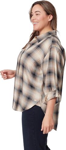 Gloria Vanderbilt Women's Amanda Oversized Button Down Shirt with Roll-tab Sleeves, Marjan Rose in Saudi Arabia