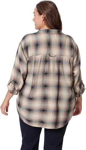 Gloria Vanderbilt Women's Amanda Oversized Button Down Shirt with Roll-tab Sleeves, Marjan Rose in Saudi Arabia