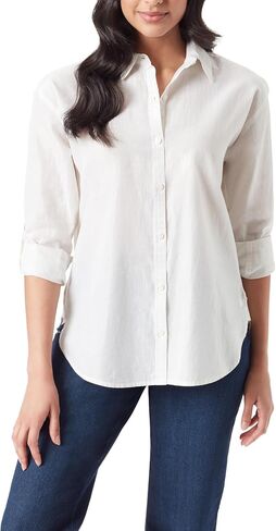 Gloria Vanderbilt Women's Amanda Oversized Button Down Shirt with Roll-tab Sleeves, Marjan Rose in Saudi Arabia