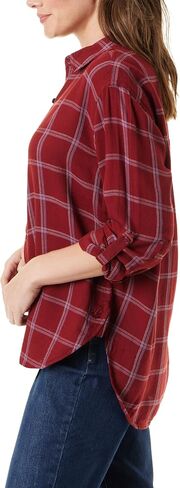 Gloria Vanderbilt Women's Amanda Oversized Button Down Shirt with Roll-tab Sleeves, Marjan Rose in Saudi Arabia