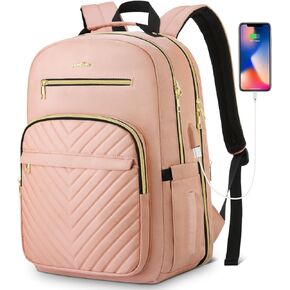YAMTION Laptop Backpack Women,School Backpack for Women USB Bookbag for Business Work Office College Students Teacher,Black 15.6 inch