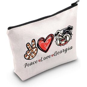 حقيبة مكياج GA Georgia Gift Peace Love Georgia هدية لمحبي كرة القدم هدية لمحبي البلدغ