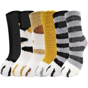 جوارب Jeasona النسائية ذات النعال المنفوش على شكل قطة، هدايا لطيفة ومضحكة للأمهات in Kuwait