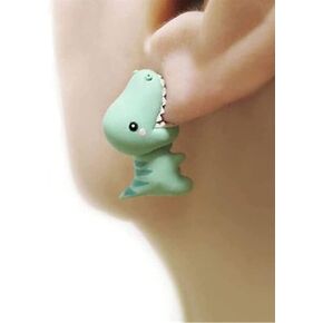 Cute Animal Bite Earring - Dinosaur Earrings for Girls Women - Fashion 3D Polymer Clay - Easy Carrying and Collection - Small and Exquisite for Creatives Gifts Accessories (Dinosaur)