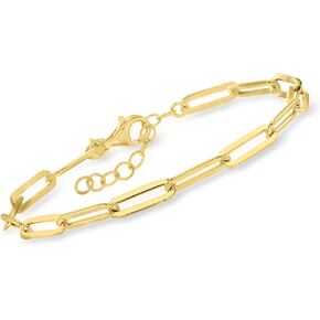 Ross-Simons Charles Garnier 18kt Gold Over Sterling Paper Clip Link Bracelet. 7 inches
