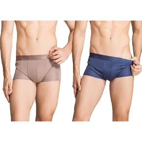 Men's 2Pairs Knitted Pure Silk Briefs Underwear Panties Soft Smooth Healthy Basic Briefs Double Silk Crotch