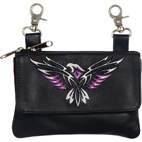 Hot Leathers CPE2006 Black, 8X5X1 Black 8 x 5 x 1 Tribal Eagle Embroidered Ladies Clip Pouch Purse