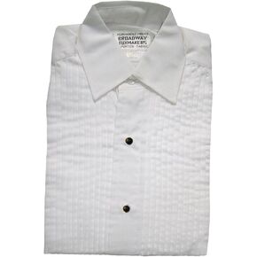 Womens Tuxedo Shirt, Lay Down Collar, 1/4" Pleats in Kuwait