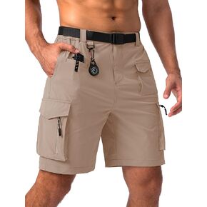 Viodia Men's Hiking Cargo Shorts Stretch Tactical Shorts for Men with 8 Pockets Quick Dry Lightweight Shorts for Work Fishing