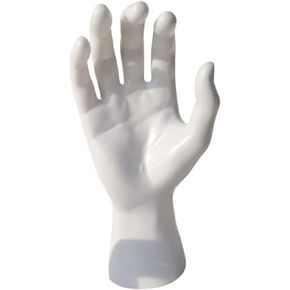 koTTIYA Hand Mannequin Jewelry Display Stand Male Hand Model Bracelet Bangle Gloves Ring Display Stand Organizer Bracelet Holder - White Right