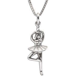 Precious Pieces Girl's Sterling Silver Ballerina Charm Necklace