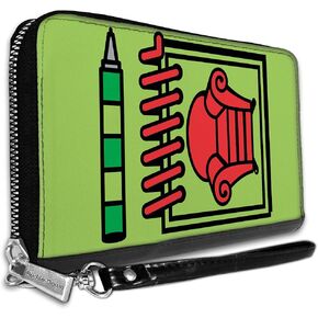 Buckle-Down Women's PU Zip Around Wallet Rectangle-Blue's Clues, 7.5"x4.5"