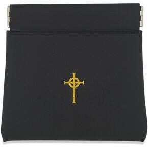 Good Shepherd Creations Coin Purse Style Rosary Pouch with Celtic Cross (Black)