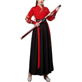 Chinese Swordsman Costume Traditional Embroidery Hanfu Outfit Men Women Martial Art Performance Wear