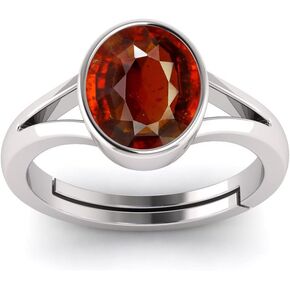 LMDPRAJAPATIS 7.50 Carat Natural Lab Tested Astrological Gomed Gemstone 925 Solid Sterling Silver adjustable Ring For Women's