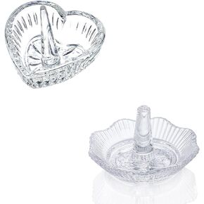 H&D Crystal Ring Holder for Jewelry, Jewelry Rack Ring Holder for Wedding,Jewelry Display Decor Gift for Mom Wife Girlfriend(Clear)