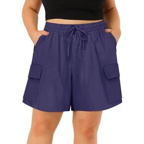 TIYOMI Plus Size Shorts for Women Elastic Waist Lounge Pants Summer Beach Lightweight Shorts