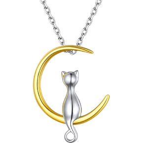 ChicSilver 925 Sterling Silver Cat/Shark/Hedgehog Pendant Necklace Cute Animal Jewelry for Women Teen Girls Mother's Day Gift