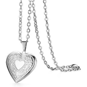 Cupimatch Book Love Heart Photo Locket Pendant Necklace Charm Chain Fashion Jewelry 17.8"