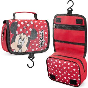 Disney Stitch Hanging Toiletry Bags for Women Teenagers Girls Minnie Mouse Cosmetic Bag Travel Accessories Stitch Gifts (Red Minnie)