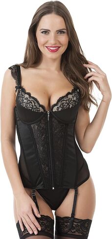 مجموعة ملابس Lovehoney الداخلية Treasure Me من الساتان ذات المقاسات العادية إلى الكبيرة من مجموعة Basque & G-String - أكواب داخلية وأشرطة الحمالات in Saudi Arabia