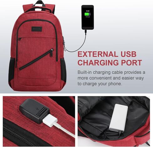 Laptop Backpack for Men, Anti Theft Backpack with USB Charging Port, 15.6 Inch Backpack for School Travel Work Business (Blue) in Kuwait