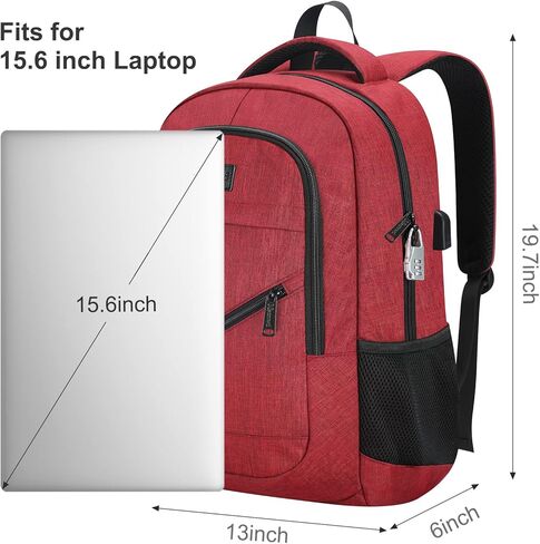 Laptop Backpack for Men, Anti Theft Backpack with USB Charging Port, 15.6 Inch Backpack for School Travel Work Business (Blue) in Kuwait