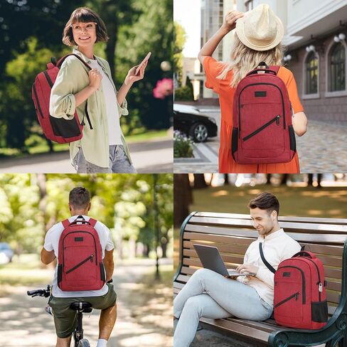 Laptop Backpack for Men, Anti Theft Backpack with USB Charging Port, 15.6 Inch Backpack for School Travel Work Business (Blue) in Kuwait