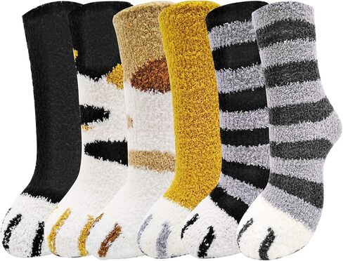 جوارب Jeasona النسائية ذات النعال المنفوش على شكل قطة، هدايا لطيفة ومضحكة للأمهات in Kuwait