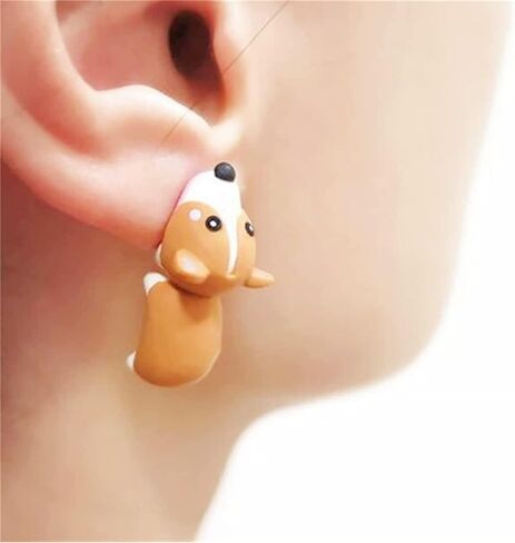 Cute Animal Bite Earring - Dinosaur Earrings for Girls Women - Fashion 3D Polymer Clay - Easy Carrying and Collection - Small and Exquisite for Creatives Gifts Accessories (Dinosaur) in Saudi Arabia