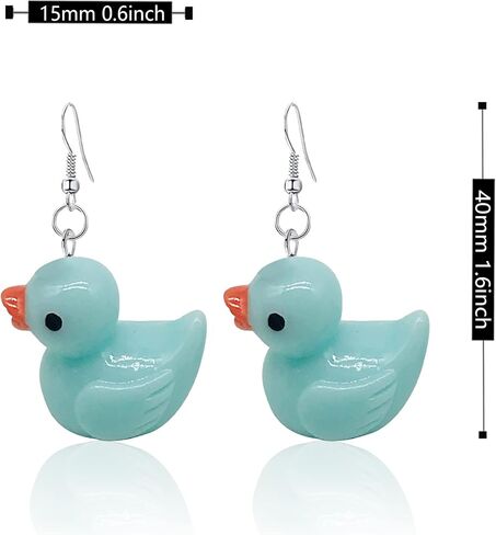 Rubber Unique Personalized Yellow Duck Earring lightweight Funny Cute Duck Dangle Drop Earrings Necklace Set for Women Girls Charming Jewelry Gift in Kuwait