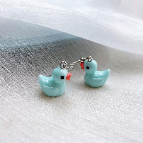 Rubber Unique Personalized Yellow Duck Earring lightweight Funny Cute Duck Dangle Drop Earrings Necklace Set for Women Girls Charming Jewelry Gift in Kuwait