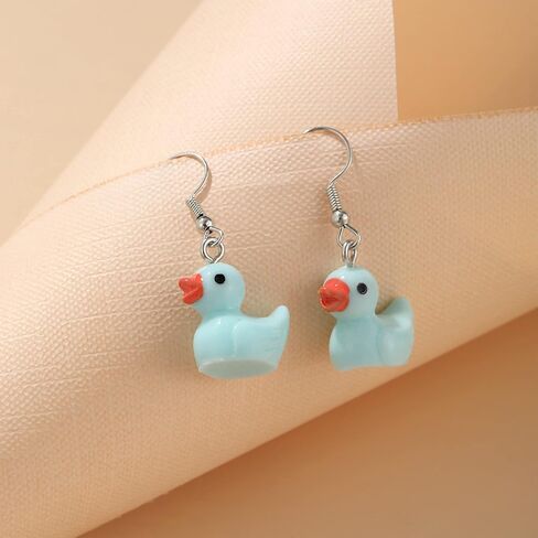 Rubber Unique Personalized Yellow Duck Earring lightweight Funny Cute Duck Dangle Drop Earrings Necklace Set for Women Girls Charming Jewelry Gift in Kuwait