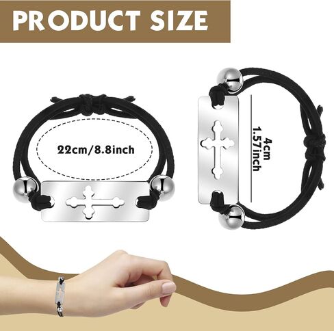 12 Pcs First Communion Black Stretch Bracelet with Silver Metal Cross Charm First Communion Gifts for Boys Girls Teens Religious Jewelry for Baptism, Confirmation, Christening, as pictures show, in Saudi Arabia