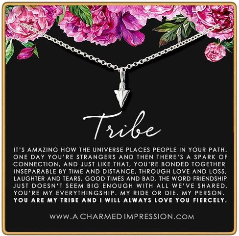 قلادة رأس السهم ذات الانطباع الساحر • قلادة قبيلة أفضل صديق • هدية أخت الروح • سحر رأس السهم • مجوهرات الصداقة • سهم فضي أو ذهبي in Kuwait