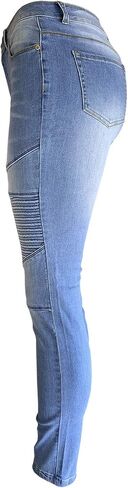 Aodrusa Womens Skinny Moto Jegging Jeans Denim Slim Fit Mid Rise Stretch Pencil Pants in Saudi Arabia