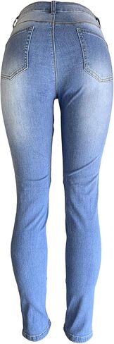 Aodrusa Womens Skinny Moto Jegging Jeans Denim Slim Fit Mid Rise Stretch Pencil Pants in Saudi Arabia