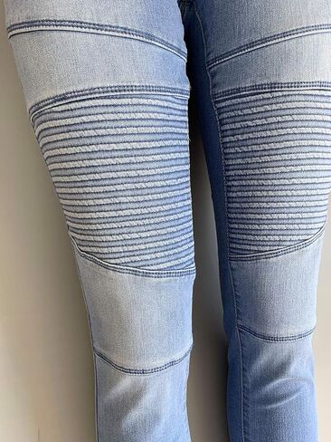 Aodrusa Womens Skinny Moto Jegging Jeans Denim Slim Fit Mid Rise Stretch Pencil Pants in Saudi Arabia