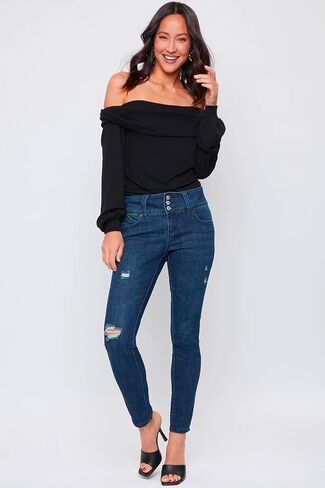 Royalty For Me Women's Wannabettabutt Mid-Rise 3-Button Lycra Sustainable Jean in Saudi Arabia