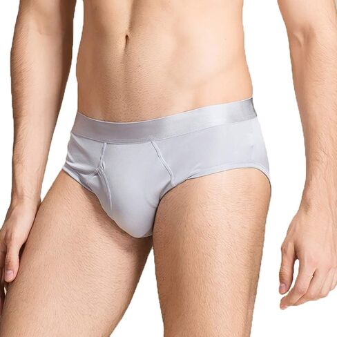 Men's 2Pairs Knitted Pure Silk Briefs Underwear Panties Soft Smooth Healthy Basic Briefs Double Silk Crotch in Saudi Arabia