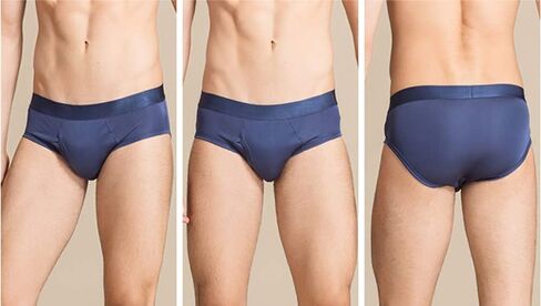 Men's 2Pairs Knitted Pure Silk Briefs Underwear Panties Soft Smooth Healthy Basic Briefs Double Silk Crotch in Saudi Arabia
