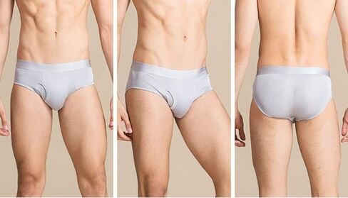 Men's 2Pairs Knitted Pure Silk Briefs Underwear Panties Soft Smooth Healthy Basic Briefs Double Silk Crotch in Saudi Arabia