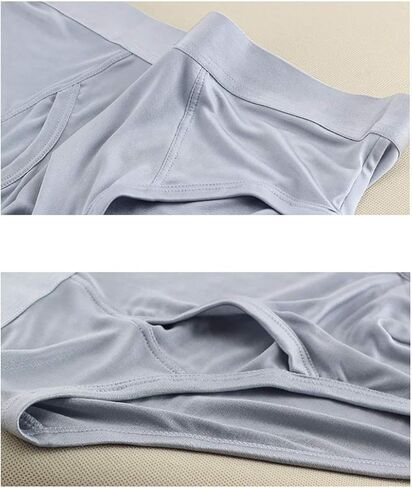 Men's 2Pairs Knitted Pure Silk Briefs Underwear Panties Soft Smooth Healthy Basic Briefs Double Silk Crotch in Saudi Arabia