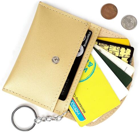 FADACHY Small Keychain Wallet Slim Coin Purse Mini Credit Card Holder Wallet Change Purse with Key Ring in Kuwait