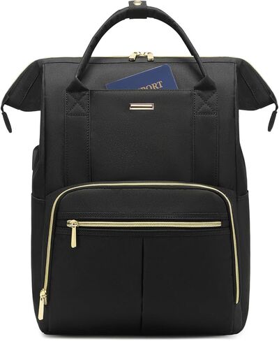 Women Laptop Backpack Work Bag - Fits 15.6 inch with Laptop Compartment Waterproof Professional Fashion Travel Purse with USB Charger for College Nurse Business Computer Backpack in Kuwait