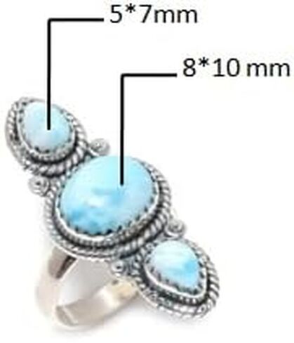 925 Sterling Silver Ring, Oval Shape Handmade Gemstone, Adjustable in Kuwait