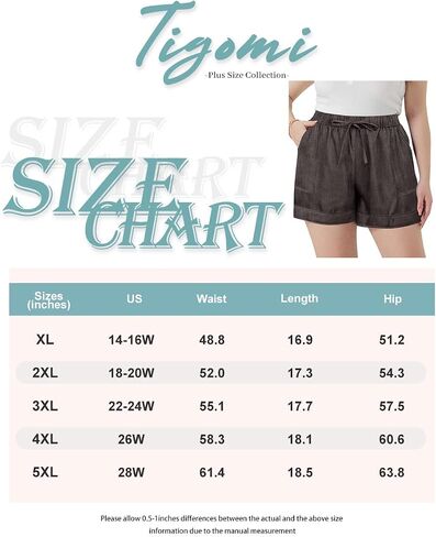 TIYOMI Plus Size Shorts for Women Elastic Waist Casual Summer Shorts Drawstring Lightweight Beach Short Pants with Pockets in Saudi Arabia