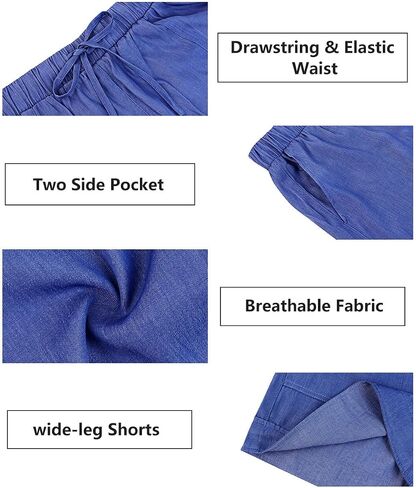 TIYOMI Plus Size Shorts for Women Elastic Waist Casual Summer Shorts Drawstring Lightweight Beach Short Pants with Pockets in Saudi Arabia